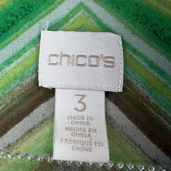 Chico's Tunic Blouse Watercolor Chevron Lorelai II Top with Sequins Womens Size - Picture 4 of 15